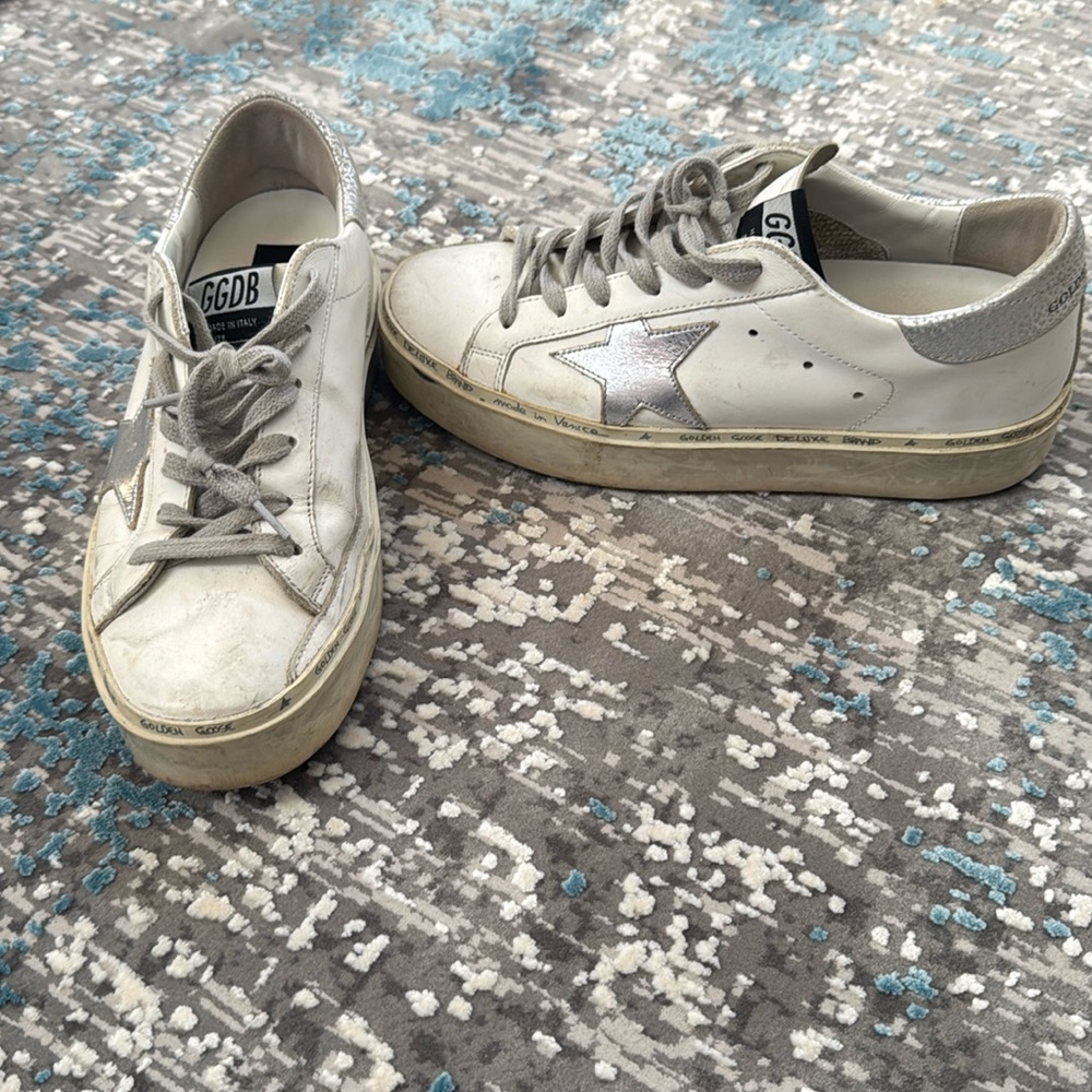 White Hi Star Golden Goose. Size 37